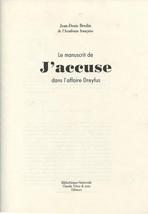 Image du vendeur pour Le manuscrit de "J'accuse" dans l'affaire Dreyfus mis en vente par PRISCA