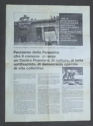 Seller image for Volantino Dario Fo comitato utilizzazione Palazzina ex Verziere Milano anni '70 for sale by Chartaland