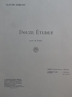 Immagine del venditore per DEBUSSY Claude Douze tudes Livre 2 Piano 1916 venduto da partitions-anciennes