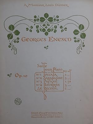 Immagine del venditore per ENESCO Georges Sarabande op 10 Piano ca1904 venduto da partitions-anciennes