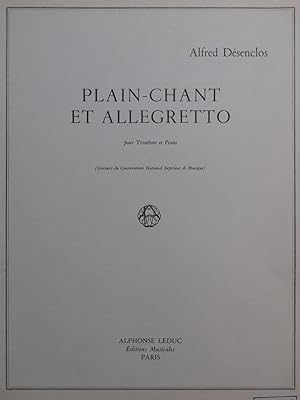 Imagen del vendedor de DSENCLOS Alfred Plain-Chant et Allegretto Trombone Piano 1965 a la venta por partitions-anciennes