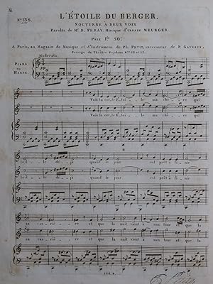 MEURGER Urbain L'Étoile du Berger Chant Piano ou Harpe ca1830