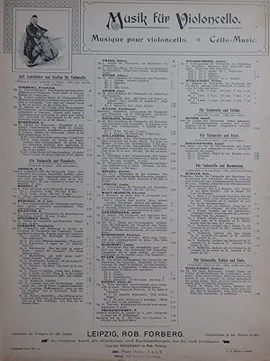 FORBERG Friedrich Aria aus dem Freischütz Weber Piano Violoncelle 1896