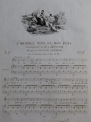 Seller image for LABARRE Thodore L'Humble Toit de mon Pre Chant Piano ca1830 for sale by partitions-anciennes