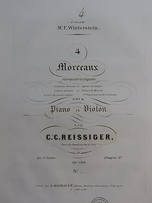 Seller image for REISSIGER C. G. Le Rve Pressentiment Piano Violon ca1845 for sale by partitions-anciennes