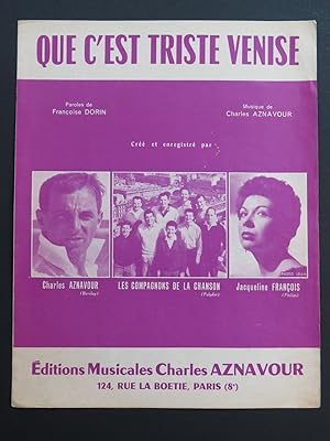 Que c'est triste Venise Charles Aznavour Chant Piano 1964