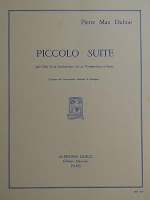 Bild des Verkufers fr DUBOIS Pierre Max Piccolo Suite Piano Tuba ou Trombone 1957 zum Verkauf von partitions-anciennes