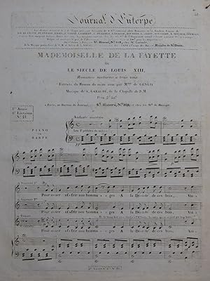 Seller image for DE GARAUD Alexis Mademoiselle de la Fayette Chant Piano ou Harpe ca1820 for sale by partitions-anciennes
