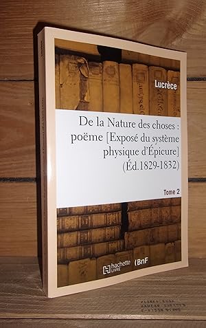 Image du vendeur pour DE LA NATURE DES CHOSES - Tome II : Pome mis en vente par Planet's books