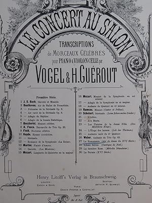 VOGEL H. GUÉROUT La Romanesca Danse Piano Violoncelle