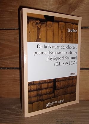 Image du vendeur pour DE LA NATURE DES CHOSES - Tome I : Pome mis en vente par Planet's books