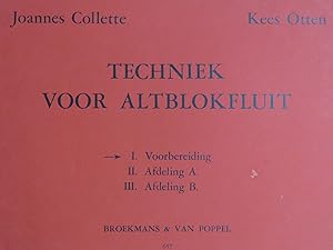 COLLETTE OTTEN Techniek voor Altblokfluit Flûte à bec 1958