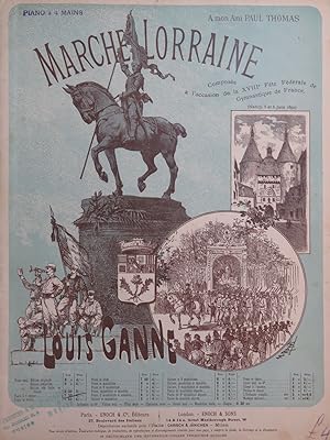 Image du vendeur pour GANNE Louis Marche Lorraine Piano 4 mains ca1892 mis en vente par partitions-anciennes