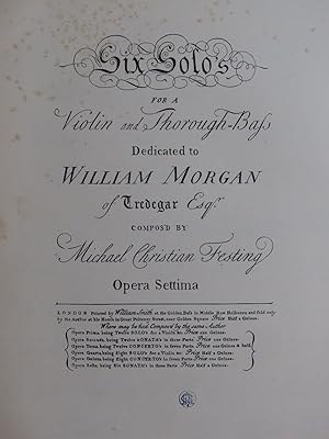 Image du vendeur pour FESTING Michael Christian Sonate en Si mineur Piano Violon 1910 mis en vente par partitions-anciennes