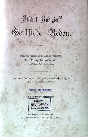 Seller image for Bischof Rudigier's Geistliche Reden. II. Band: Festtags- und Gelegenheits-Predigten. for sale by books4less (Versandantiquariat Petra Gros GmbH & Co. KG)