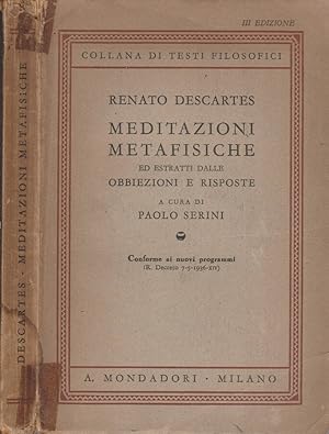 Bild des Verkufers fr Meditazioni metafisiche ed estratti dalle obbiezioni e risposte zum Verkauf von Biblioteca di Babele