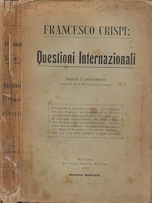 Seller image for Francesco Crispi: Questioni Internazionali Diario e documenti for sale by Biblioteca di Babele