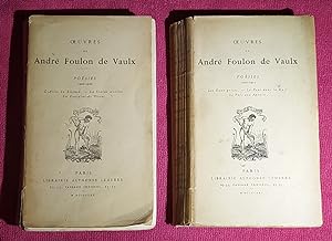 Seller image for OEUVRES DE ANDRE FOULON DE VAULX - POESIES (2 tomes) : Tome 1 POESIES 1900-1910 L'ALLEE DU SILENCE - LA STATUE MUTILEE - LA FONTAINE DE DIANE + Tome 2 POESIES 1910 - 1923 LES EAUX GRISES - LE VENT DANS LA NUIT - LE PARC AUX AGONIES for sale by LE BOUQUINISTE