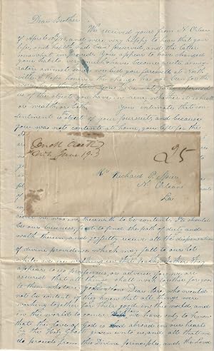 Seller image for 1843 - Letter from an important missionary at the Oneida Duck Creek Reservation in Wisconsin describing his effort "endeavoring to labor for the good of the Indians." for sale by Kurt A. Sanftleben, LLC