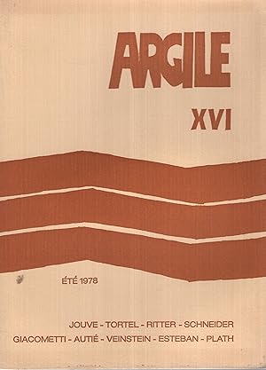 Seller image for Argile, n XVI, t 1978 for sale by PRISCA