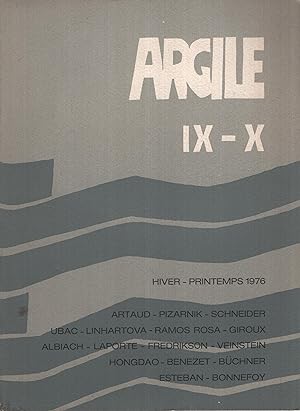 Bild des Verkufers fr Argile, n IX-X, hiver-printemps 1976 zum Verkauf von PRISCA