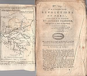 Image du vendeur pour Rvolutions de Paris : ddies a la nation et au district des petits Augustins Publies par le sieur Prudhomme  lpoque du 12 Juillet 1789. Avec gravures et cartes des Dpartmens du Royaume . n 225 dpartement de l'Indre et de la Loire mis en vente par PRISCA