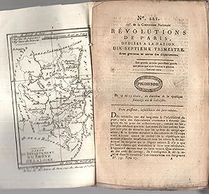 Image du vendeur pour Rvolutions de Paris : ddies a la nation et au district des petits Augustins Publies par le sieur Prudhomme  lpoque du 12 Juillet 1789. Avec gravures et cartes des Dpartmens du Royaume . n 221 (dpartement du Rhone et de la Loire] mis en vente par PRISCA