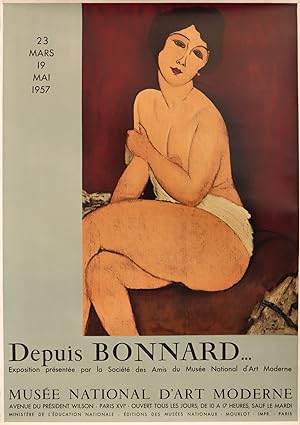 1957 French Exhibition Poster - Depuis Bonnard, Musée National d'Art Moderne