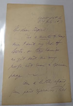 Bild des Verkufers fr Handwritten Signed Letter zum Verkauf von Willis Monie-Books, ABAA