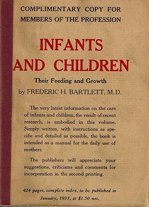 Image du vendeur pour Infants and Children - Their Feeding and Growth mis en vente par UHR Books