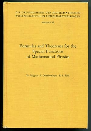 Image du vendeur pour Formulas and Theorems for the Special Functions of Mathematical Physics (Die Grendlehren der mathematischen Wissenschaften Band 52) mis en vente par Book Happy Booksellers