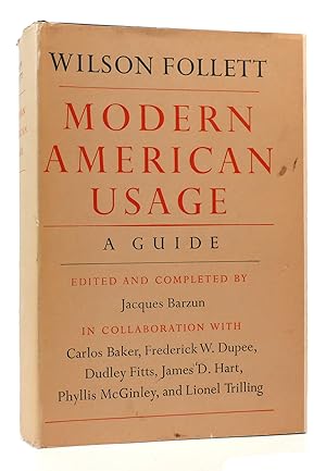 Imagen del vendedor de MODERN AMERICAN USAGE A Guide a la venta por Rare Book Cellar