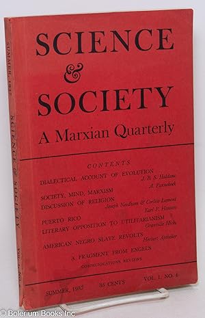 Seller image for Science & Society; a Marxian quarterly, volume 1, no. 4 (Summer 1937) for sale by Bolerium Books Inc.