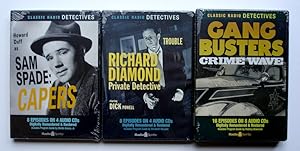 Bild des Verkufers fr Classic Radio Detectives, 3 SETS: Sam Spade Capers + Richard Diamond, Private Detective, Trouble + Gang Busters Crime Wave zum Verkauf von Silicon Valley Fine Books