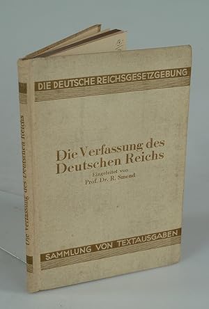 Bild des Verkufers fr DIE VERFASSUNG DES DEUTSCHEN REICHS VOM 11. AUGUST 1919. zum Verkauf von Antiquariat Dorner