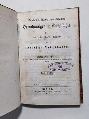 Imagen del vendedor de Ermahnungen im Beichtstuhle. Aus dem Italinischen frei bearbeitet. a la venta por Antiquariat Bookfarm