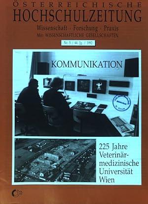 Bild des Verkufers fr Verstndigungsorientierte ffentlichkeitsarbeit. - in: Kommunikation. 225 Jahre Veterinrmedizinische Universitt Wien; sterreichische Hochschulzeitung. Wissenschaft - Forschung - Praxis; Nr. 5 / 44. Jahrgang; zum Verkauf von books4less (Versandantiquariat Petra Gros GmbH & Co. KG)