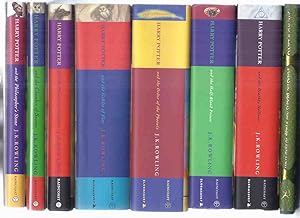 Seller image for 8 Volumes (ONE SIGNED): Harry Potter & Philosopher's Stone ( AKA: Sorcerer's Stone ); Chamber Secrets (SIGNED); Prisoner of Azkaban; Goblet of Fre; Order of Phoenix; Half Blood Prince; Deathly Hallows book 1 2 3 4 5 6 7 + Fantastic Beasts (Philosophers) for sale by Leonard Shoup