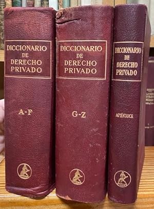 Imagen del vendedor de DICCIONARIO DE DERECHO PRIVADO. Derecho civil, comn y foral, derecho mercantil, derecho notarial y registral, derecho cannico y APENDICE. Completa y pone al da todas las materias contenidas en el diccionario de Derecho Privado, bajo la direccin de Alfonso Garca Valdecasas a la venta por Fbula Libros (Librera Jimnez-Bravo)