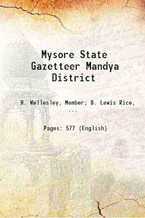 Seller image for Mysore State Gazetteer Mandya District 1967 [Hardcover] for sale by Gyan Books Pvt. Ltd.