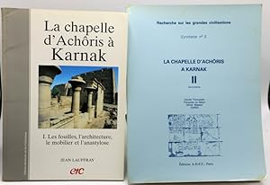 Bild des Verkufers fr La chapelle d'Achris  Karnak. I. Les fouilles, l'architecture, le mobilier et l'anastylose. + II. Documents. Recherche sur les grandes civilisations. Synthse n5. zum Verkauf von Librairie Le Trait d'Union sarl.