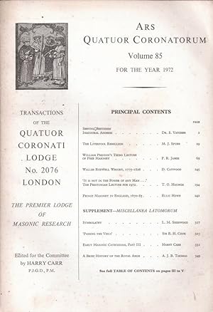 Ars Quatuor Coronatorum vol 85