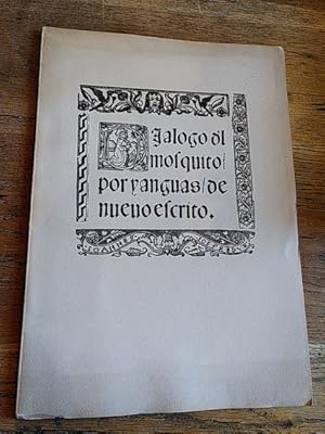 Imagen del vendedor de DILOGO DEL MOSQUITO (facsmil de la edicin de Valencia, 1521) a la venta por Librera Pramo