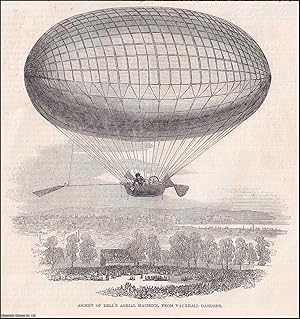Seller image for Bell's Aerial Machine at Vauxhall Gardens. An original print from the Illustrated London News, 1850. for sale by Cosmo Books