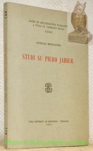 Bild des Verkufers fr Studi su Piero Jahier. Collana Saggi di Letteratura Italiana, a cura di Umberto Bosco, XXXIII. zum Verkauf von Bouquinerie du Varis