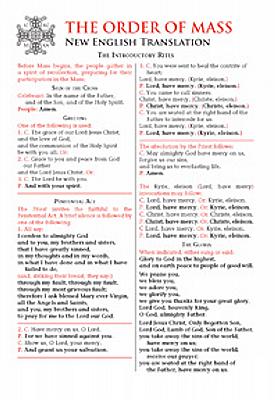 Order of Mass Card - New English Translation