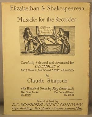 Seller image for Elizabethan & Shakespearean Musicke for the Recorder. for sale by Bucks County Bookshop IOBA