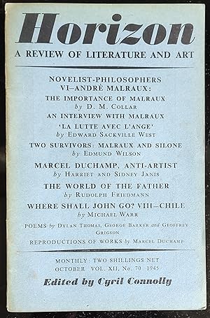 Immagine del venditore per Horizon - A Review of Literature and Art: October 1945 Vol. XII, No. 70 venduto da Shore Books