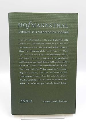 Bild des Verkufers fr Hofmannsthal Jahrbuch. Zur europischen Moderne, Band 22/2014 zum Verkauf von Antiquariat Smock