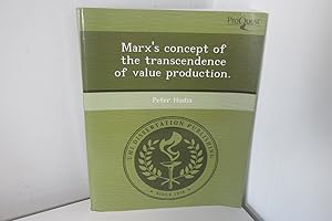 Immagine del venditore per Marx's concept of the transcendence of value production by Peter Hudis, Rare venduto da Devils in the Detail Ltd